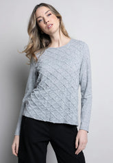 LC101 PICADILLY Crew Neck Smocked Top